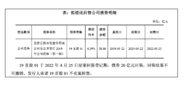 首开股份无极4总代理收益：拟发行20亿元公司债券